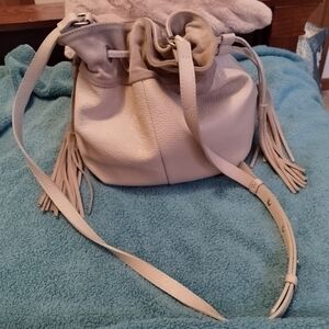 American Eagle Outfitters Cream and Tan Shoulder Bag